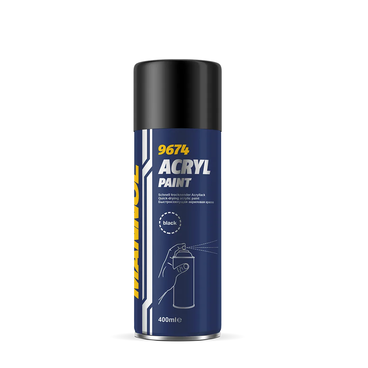 MANNOL Acryl Paint Black 400ml 9674 product image