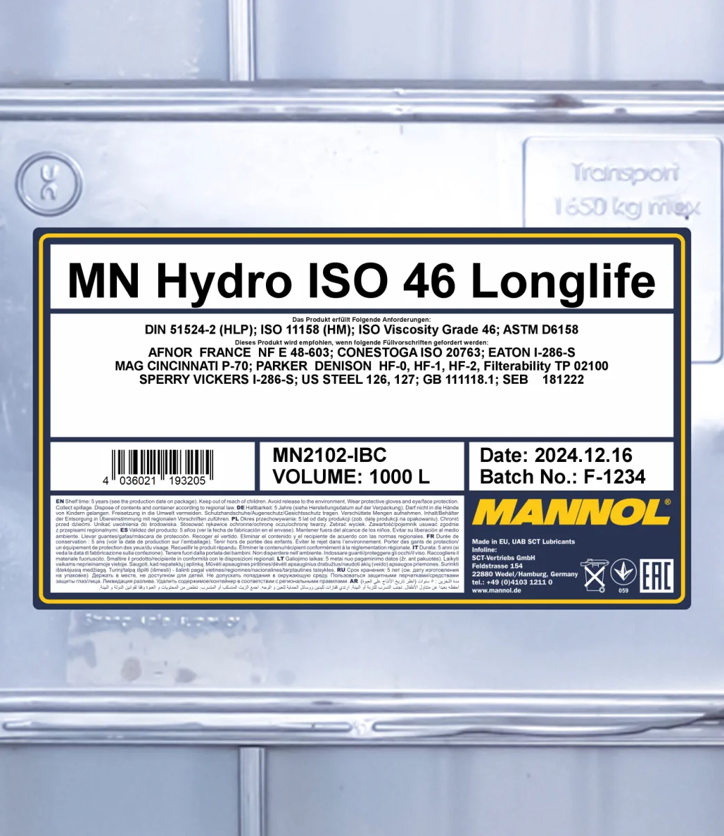 MANNOL Hydro ISO 46 2102 1000L product image 2
