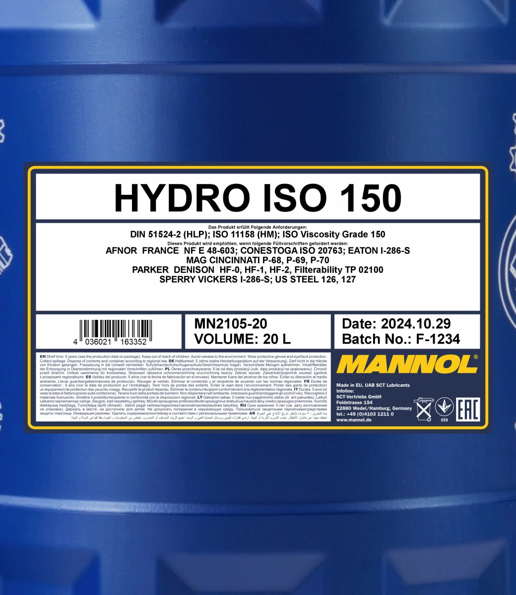 MANNOL Hydro ISO 150 2105 20L product image 2