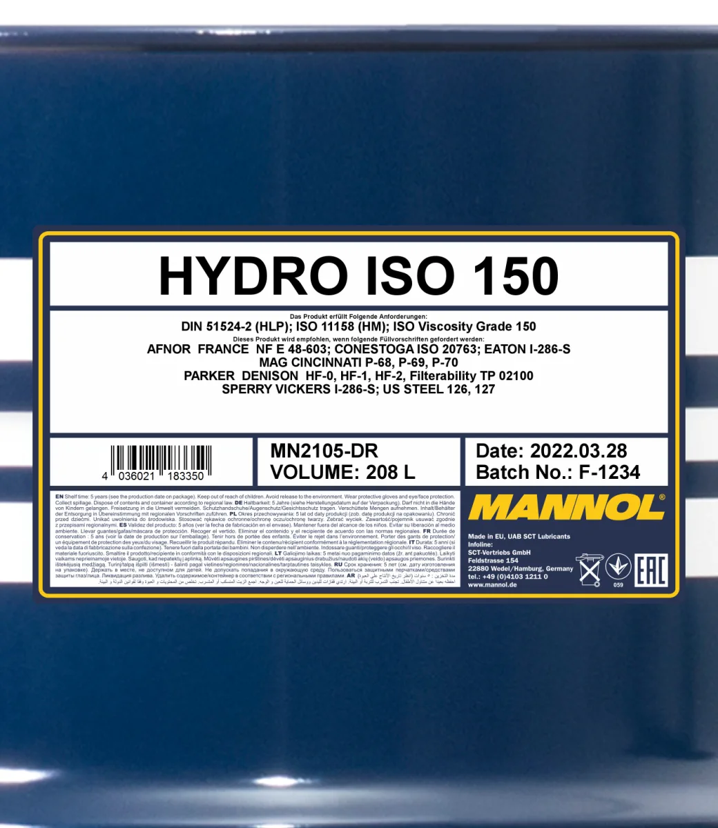 MANNOL Hydro ISO 150 2105 208L product image 2