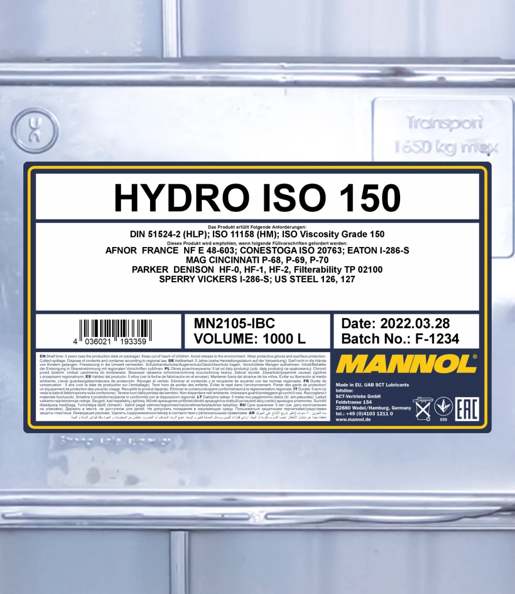 MANNOL Hydro ISO 150 2105 1000L product image 2