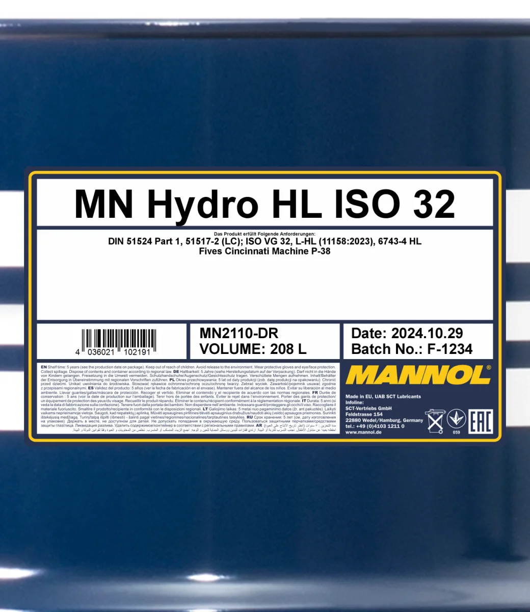 MANNOL Hydro HL ISO 32 2110 208 L product image 2