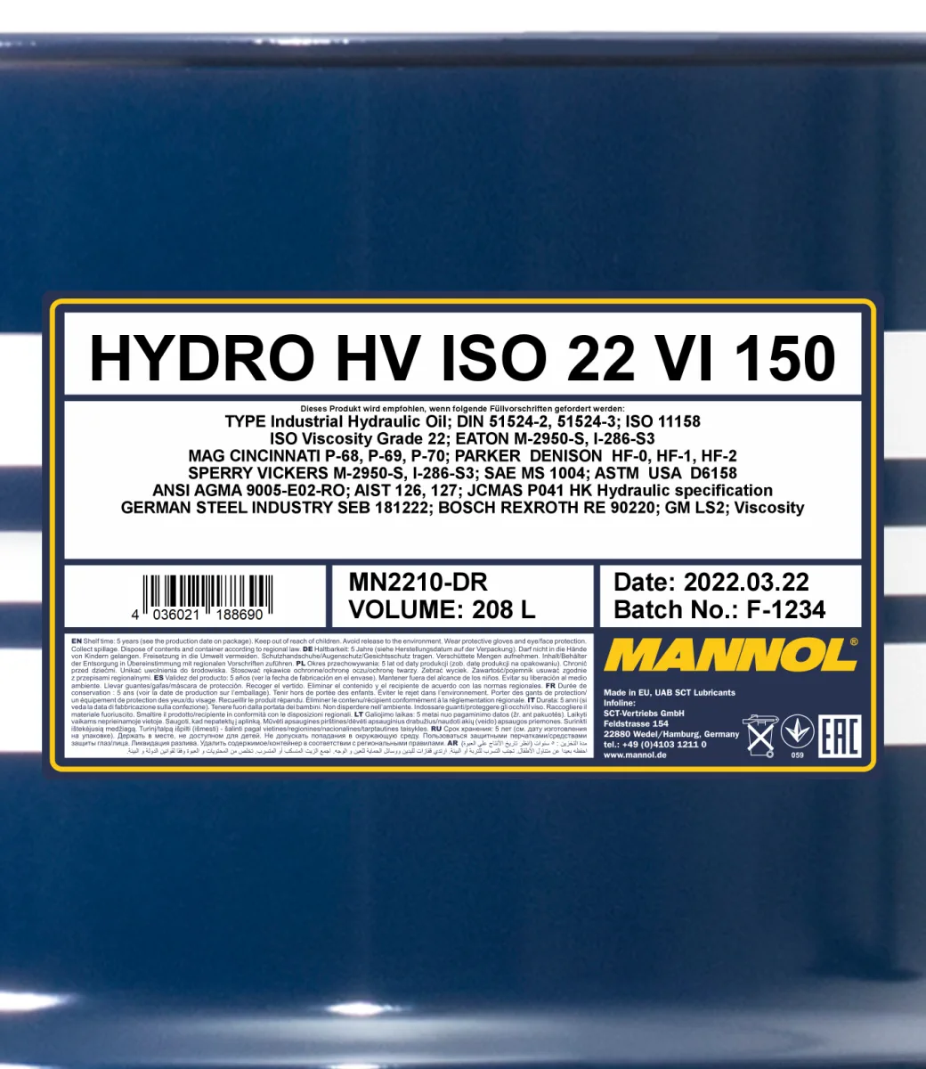 MANNOL Hydro HV ISO 22 VI 150 2210 208 L product image 2