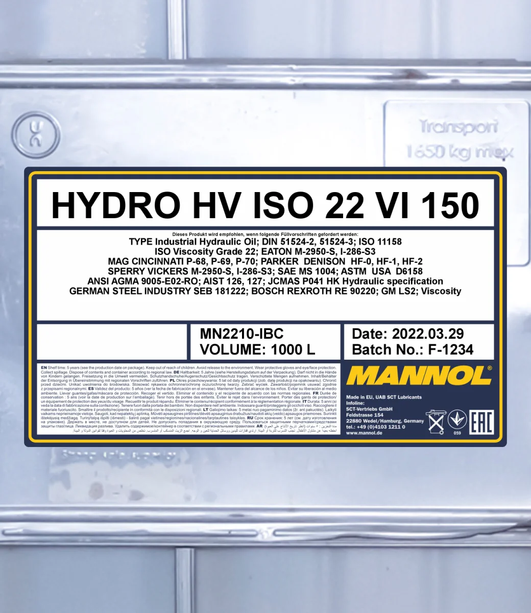 MANNOL Hydro HV ISO 22 VI 150 2210 صورة المنتج 2