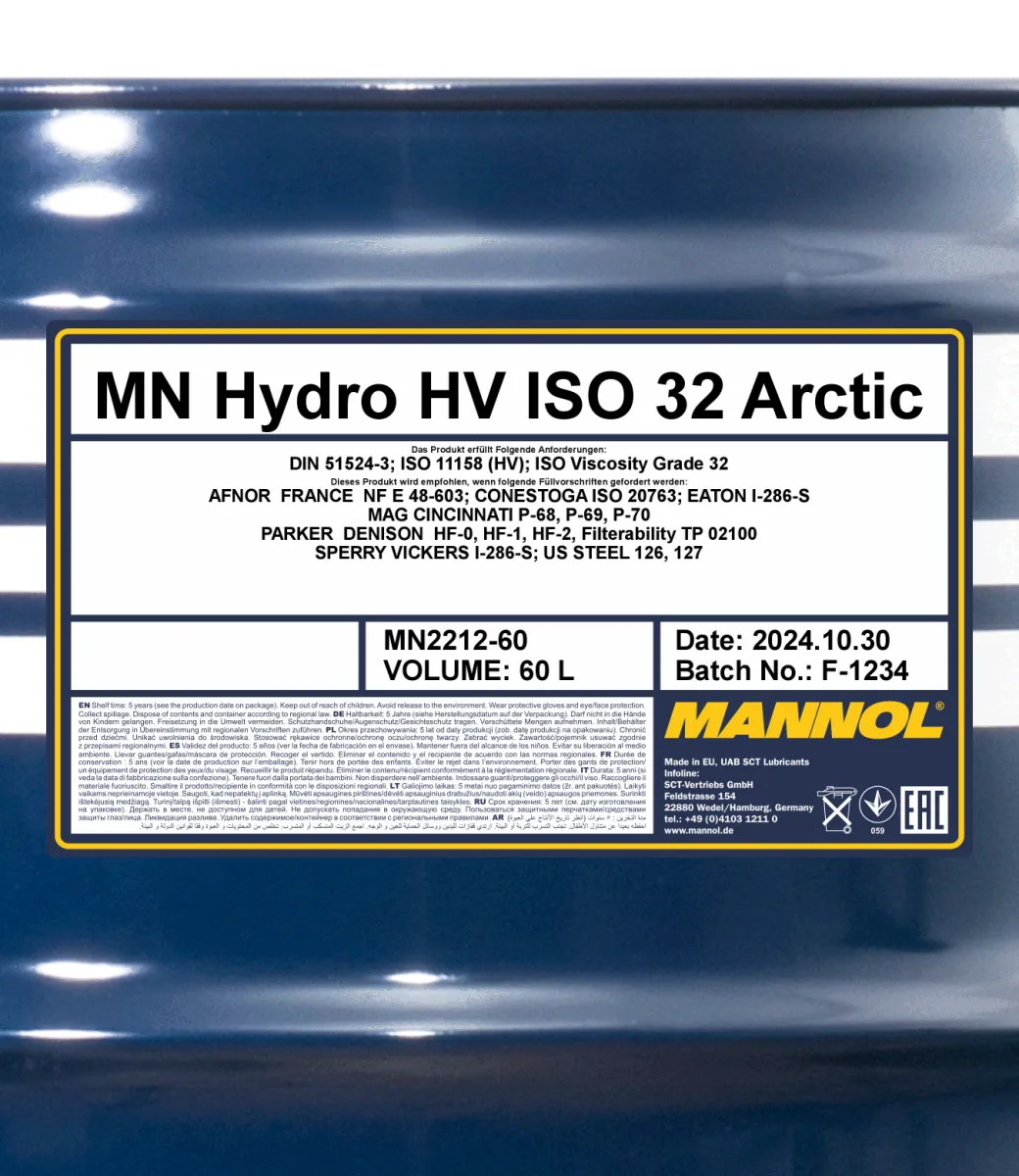 MANNOL Hydro HV ISO 32 Arctic 2212 60 L product image 2