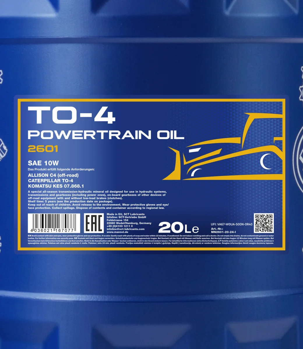 MANNOL TO-4 Powertrain Oil SAE 10W 2601 20L product image 2