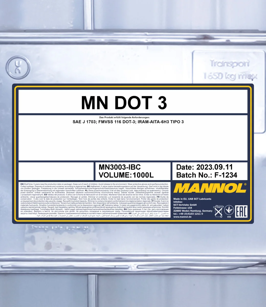 MANNOL Brake Fluid DOT-3 3003 صورة المنتج 2
