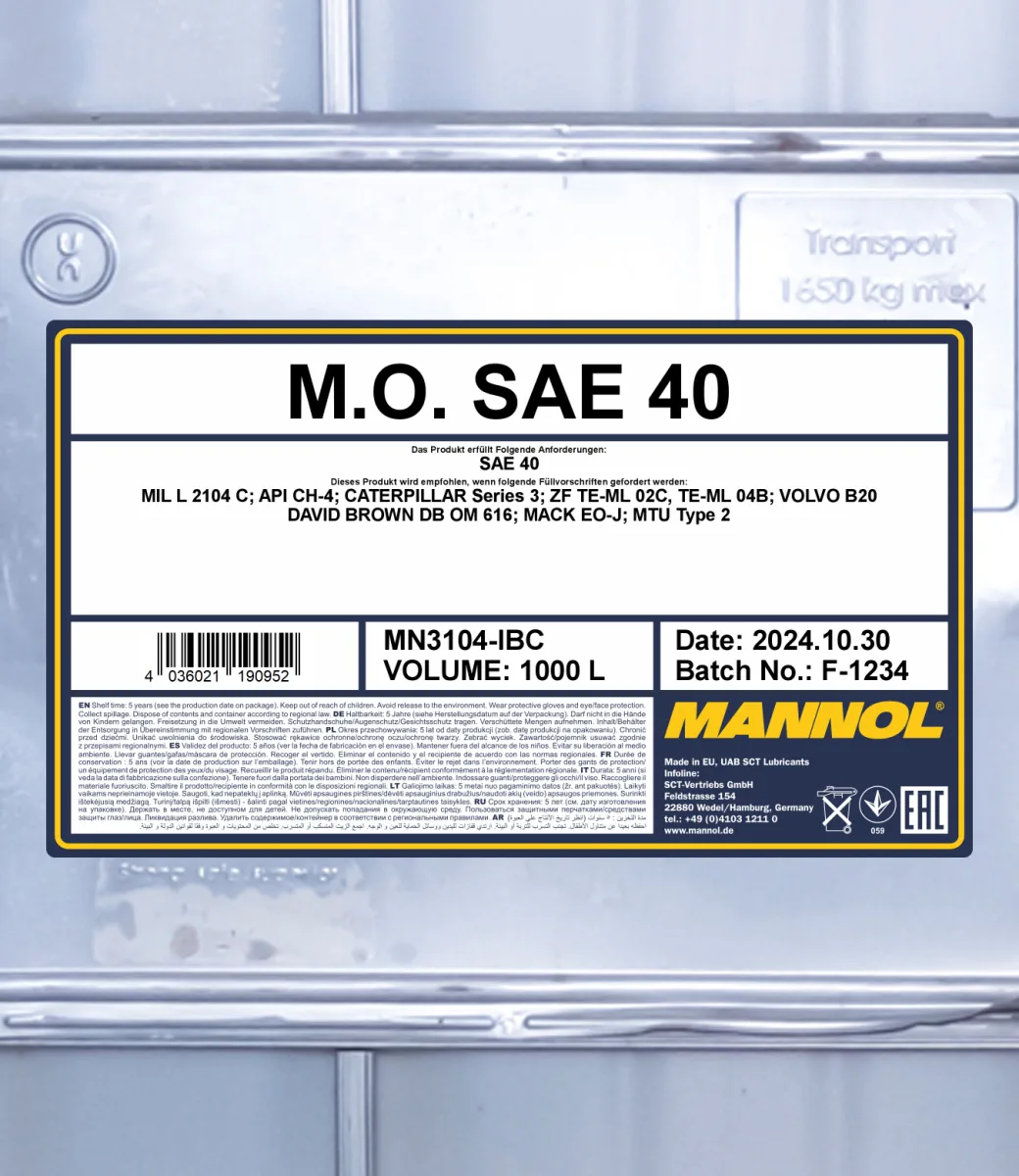 MANNOL M.O. SAE 40 3104 1000L product image 2