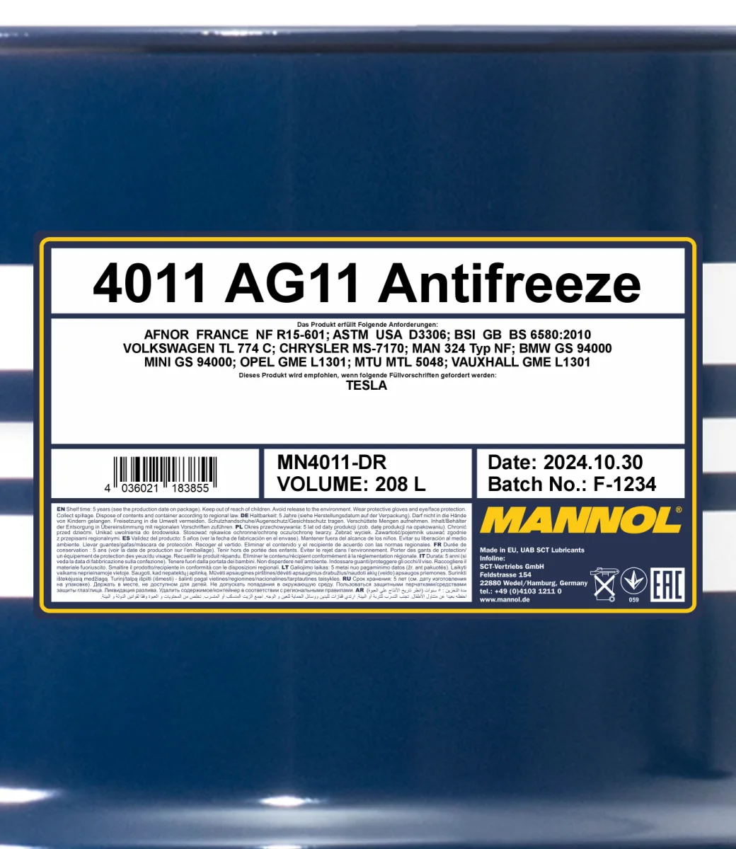 MANNOL Antifreeze AG11 (-40 C) Longterm 4011 صورة المنتج 2