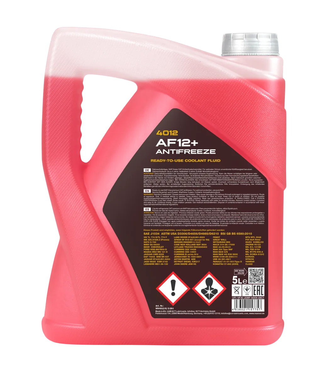 MANNOL Antifreeze AF12+ (-40 C) Longlife 4012 صورة المنتج 2
