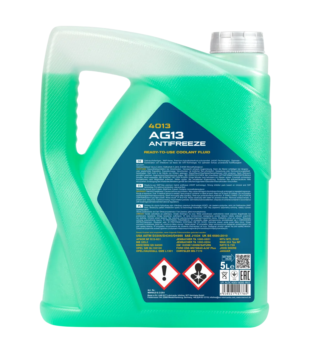 MANNOL Antifreeze AG13 (-40 C) Hightec 4013 صورة المنتج 2