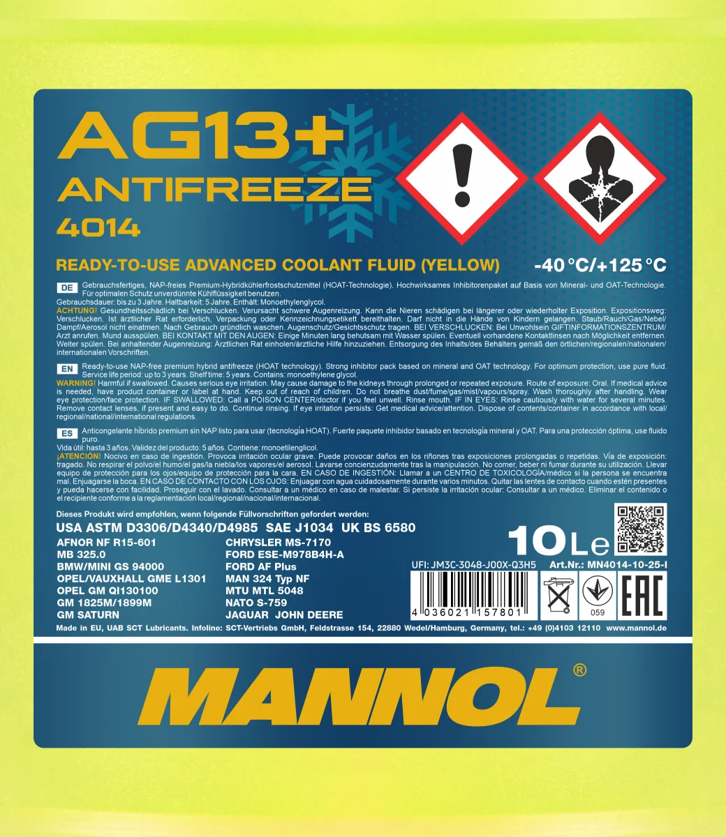 MANNOL Antifreeze AG13+ (-40 C) Advanced 4014 صورة المنتج 2