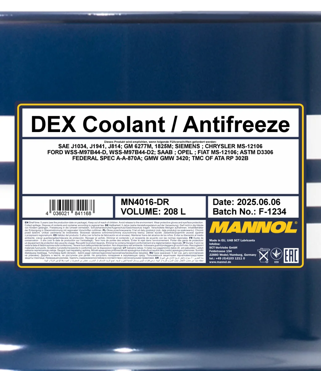 MANNOL DEX Coolant / Antifreeze 4016 صورة المنتج 2