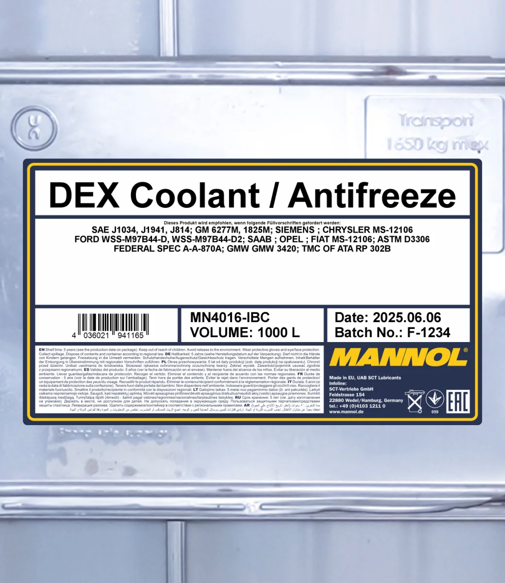 MANNOL DEX Coolant / Antifreeze 4016 صورة المنتج 2
