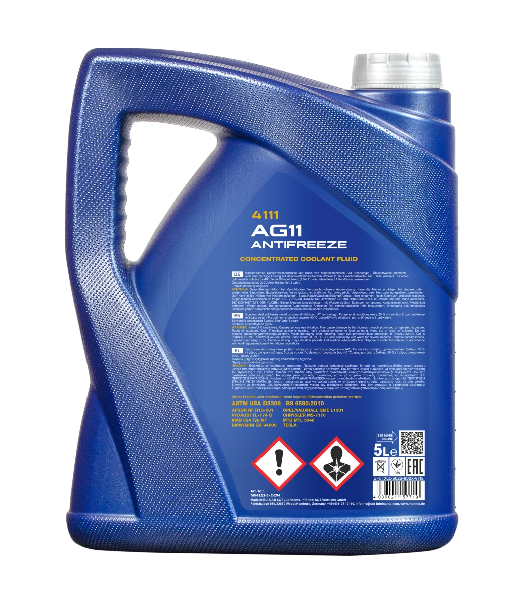 MANNOL Antifreeze AG11 Longterm 4111 مصنوعات تصویر 2