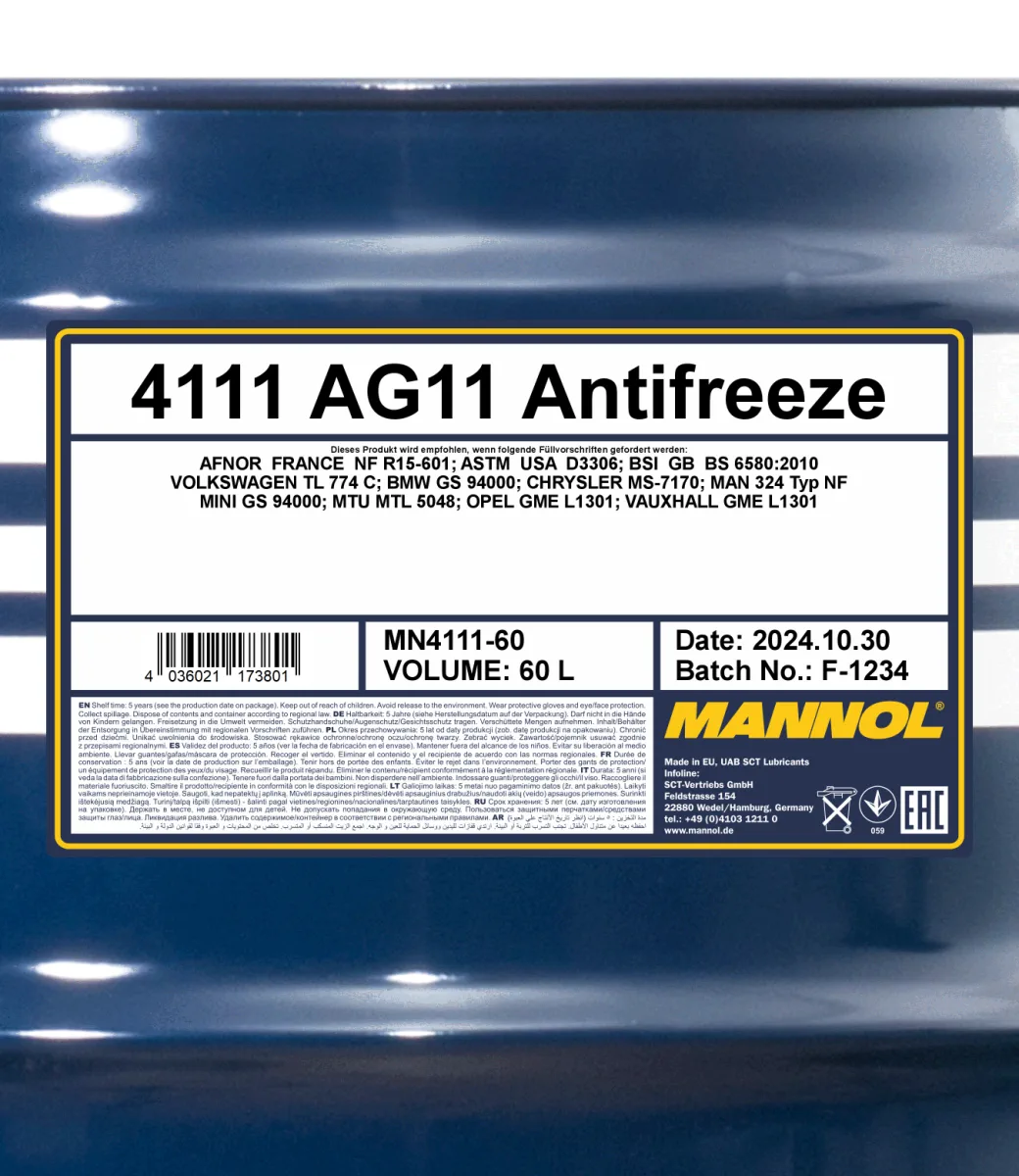 MANNOL Antifreeze AG11 Longterm 4111 صورة المنتج 2