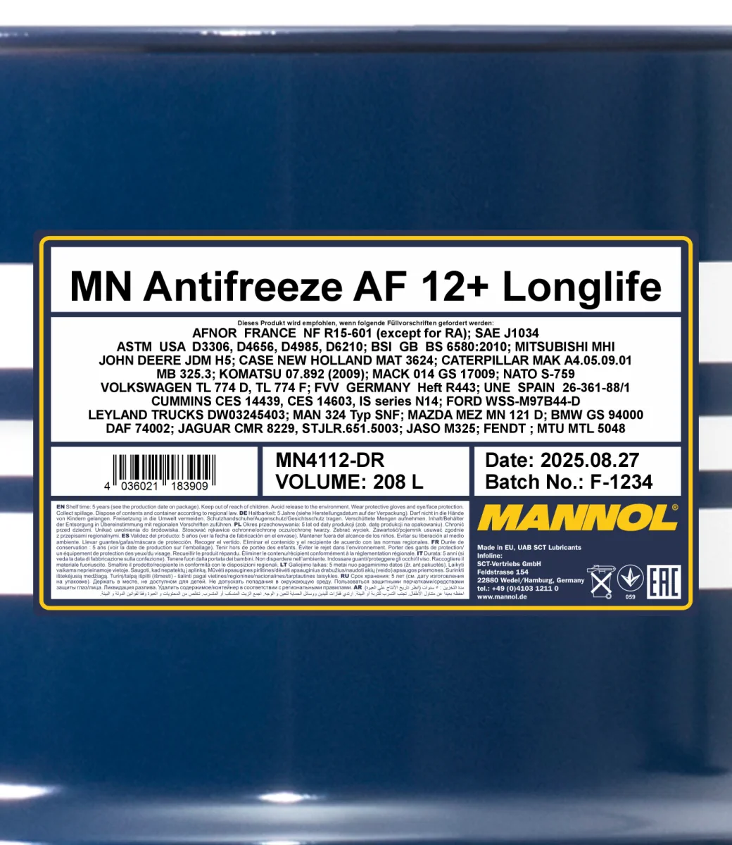 MANNOL Antifreeze AF12+ Longlife 4112 صورة المنتج 2