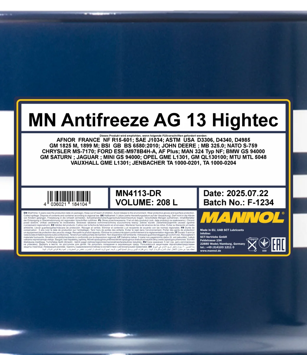 MANNOL Antifreeze AG13 Hightec 4113 صورة المنتج 2