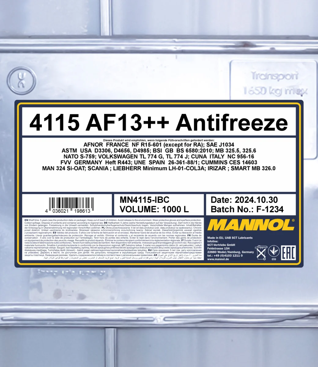 MANNOL Antifreeze AF13++ HIGH-PERFORMANCE 4115 مصنوعات تصویر 2