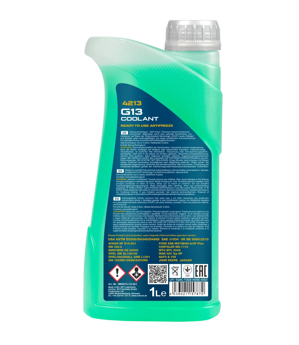 MANNOL Coolant G13 4213 مصنوعات تصویر 2