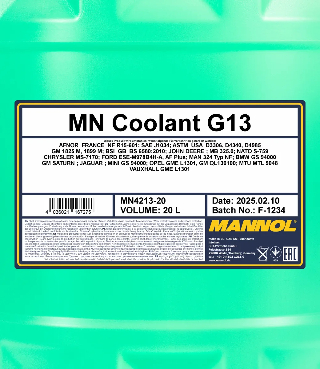MANNOL Coolant G13 4213 مصنوعات تصویر 2