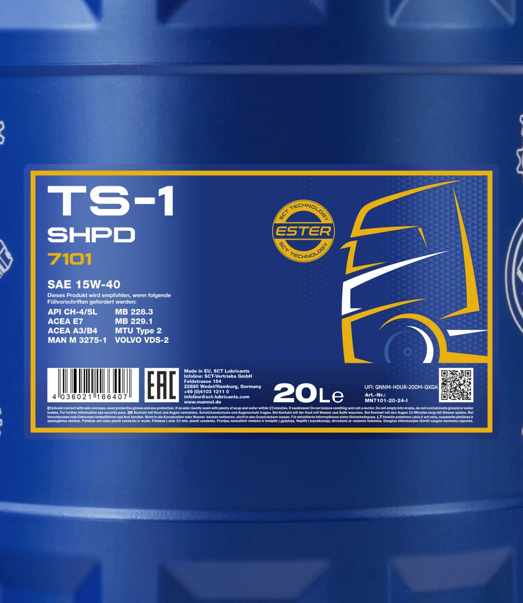 MANNOL TS-1 SHPD 15W-40 7101 مصنوعات تصویر 2
