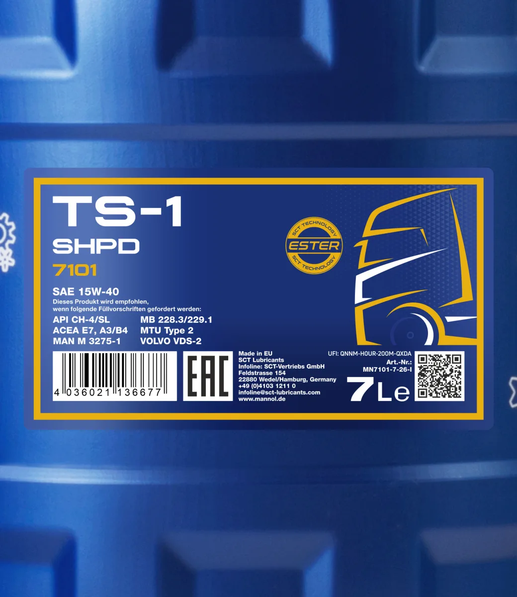 MANNOL TS-1 SHPD 15W-40 7101 مصنوعات تصویر 2