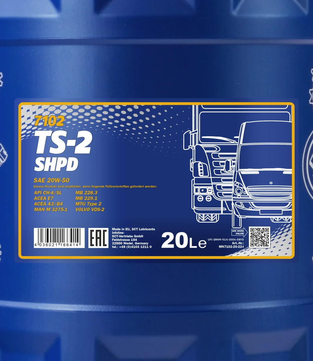 MANNOL TS-2 SHPD 20W-50 7102 صورة المنتج 2