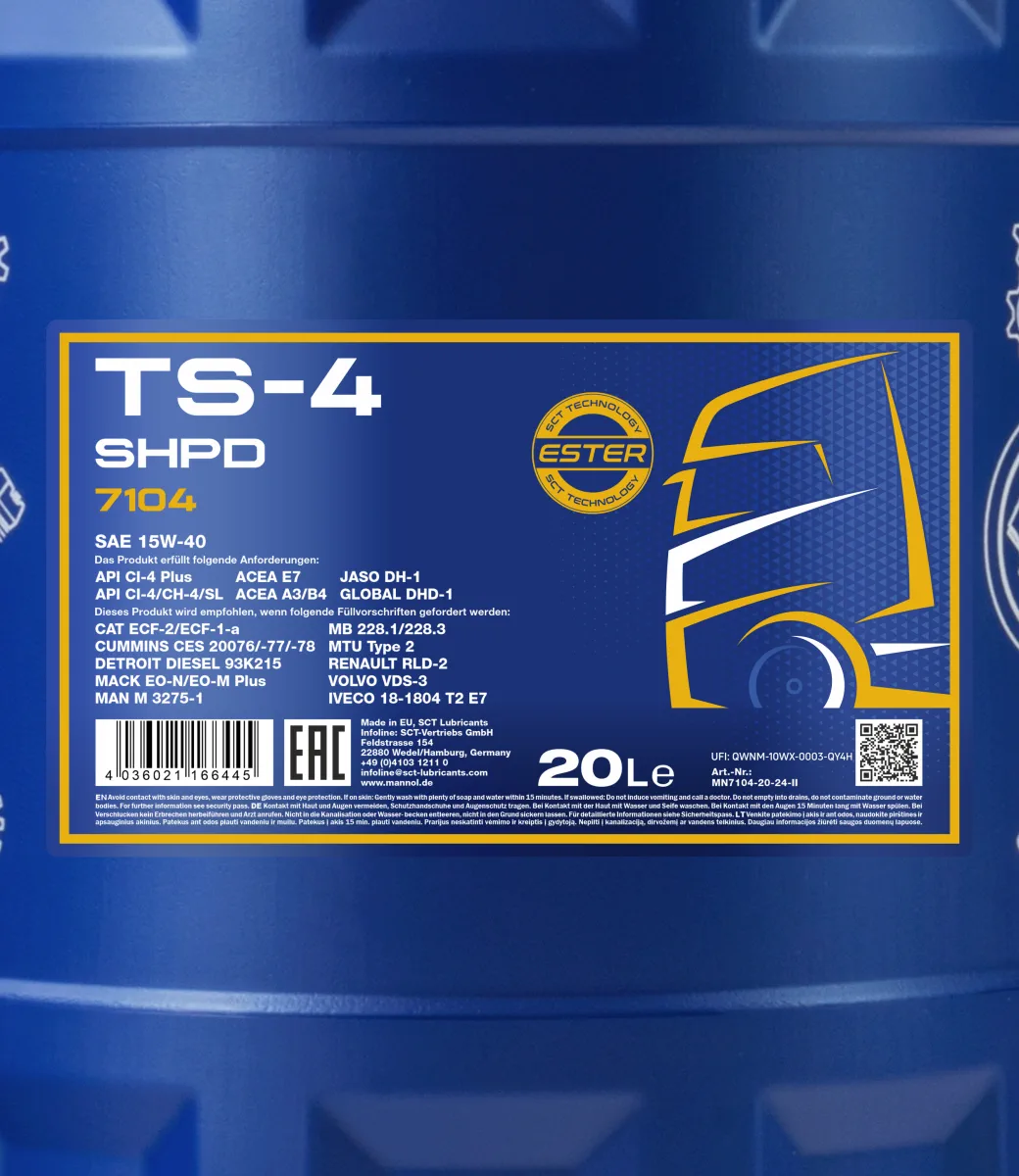 MANNOL TS-4 SHPD 15W-40 7104 صورة المنتج 2