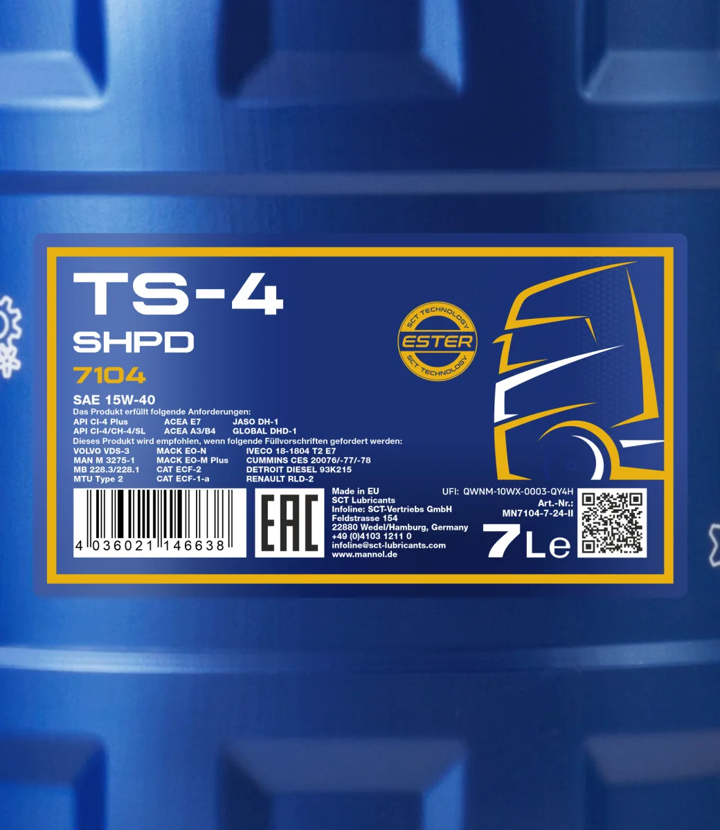 MANNOL TS-4 SHPD 15W-40 7104 مصنوعات تصویر 2