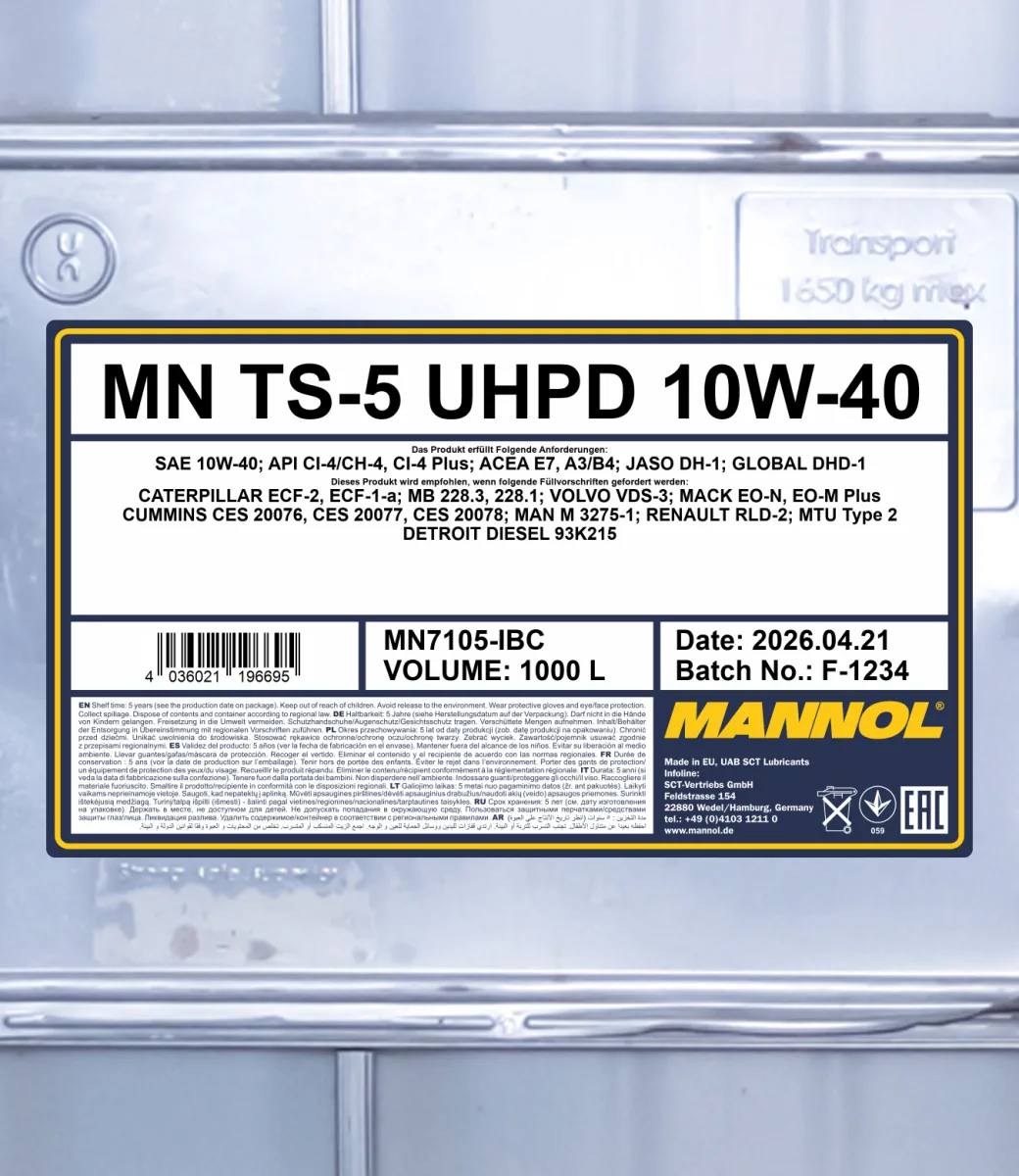 MANNOL TS-5 UHPD 10W-40 7105 صورة المنتج 2