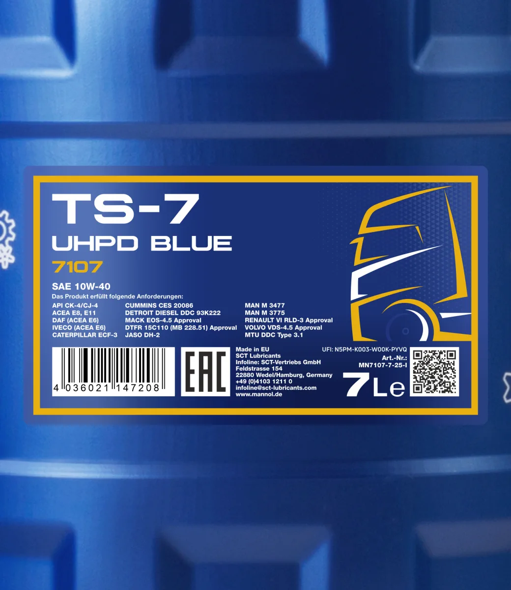 MANNOL TS-7 UHPD 10W-40 Blue 7107 صورة المنتج 2