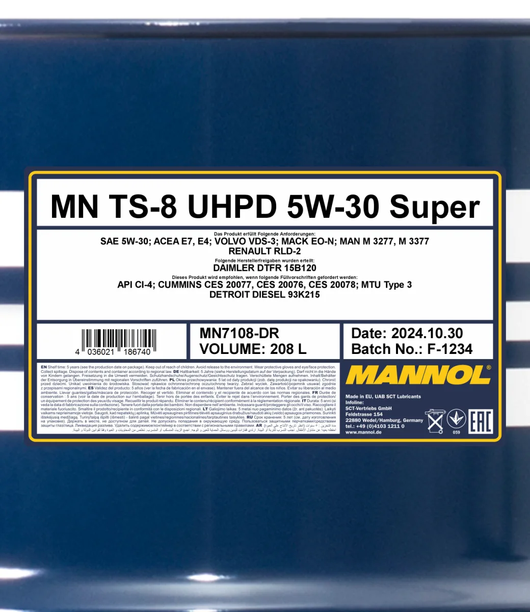 MANNOL TS-8 UHPD 5W-30 Super 7108 مصنوعات تصویر 2