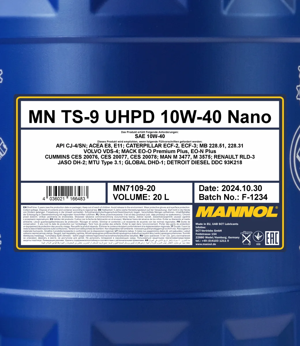 MANNOL TS-9 UHPD 10W-40 Nano 7109 صورة المنتج 2