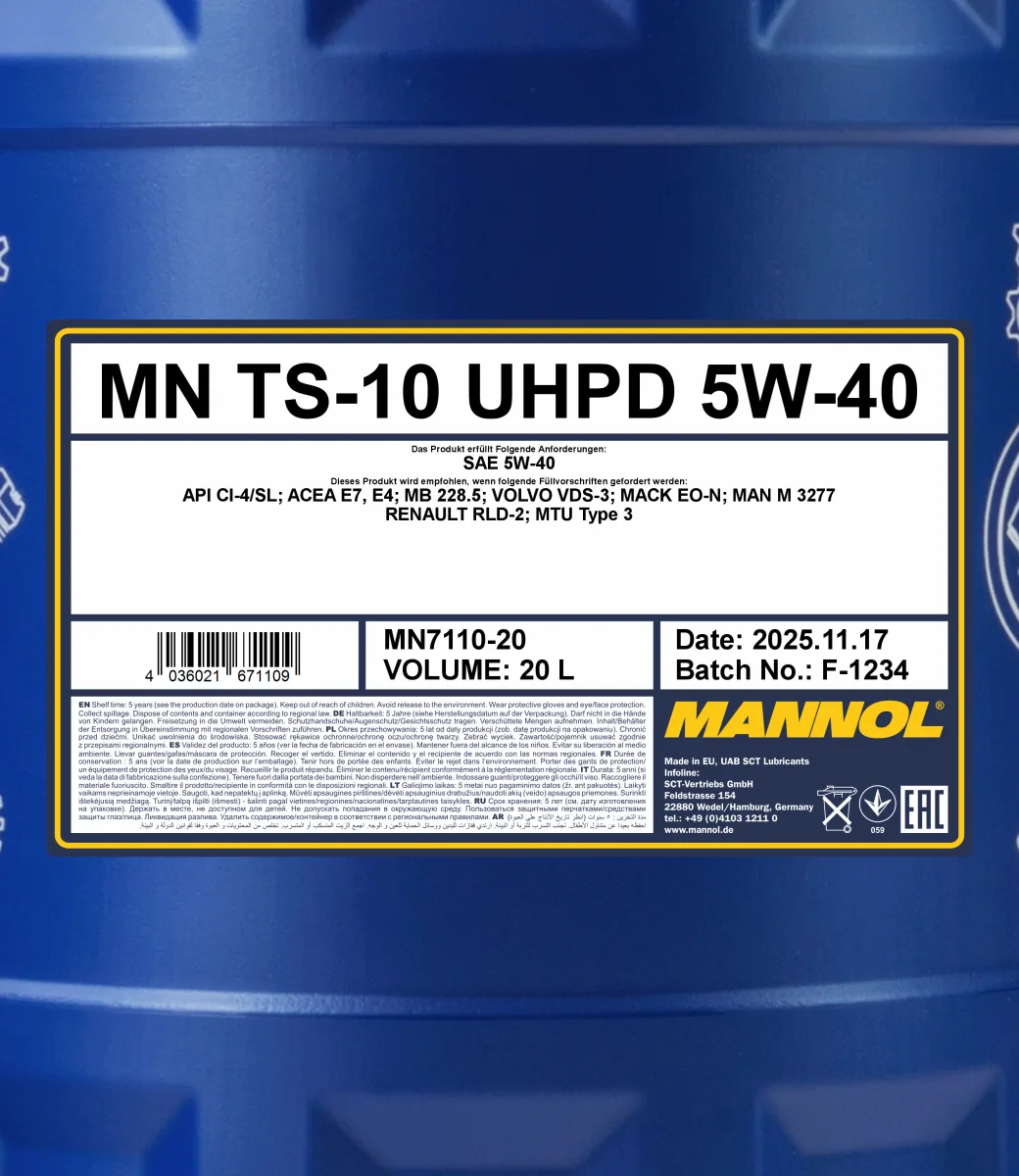 MANNOL TS-10 UHPD 5W-40 7110 مصنوعات تصویر 2