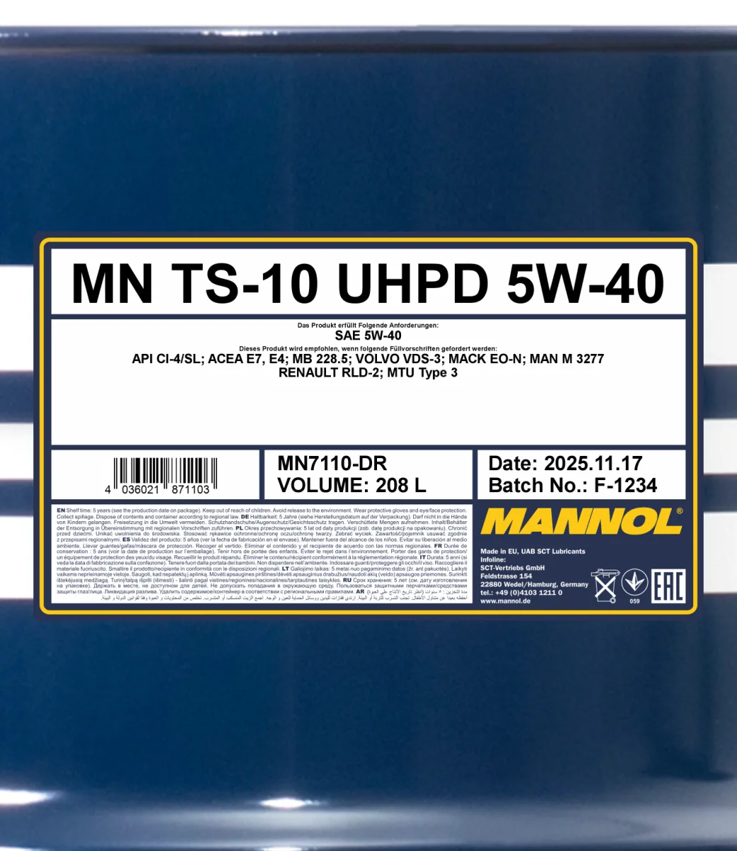 MANNOL TS-10 UHPD 5W-40 7110 مصنوعات تصویر 2