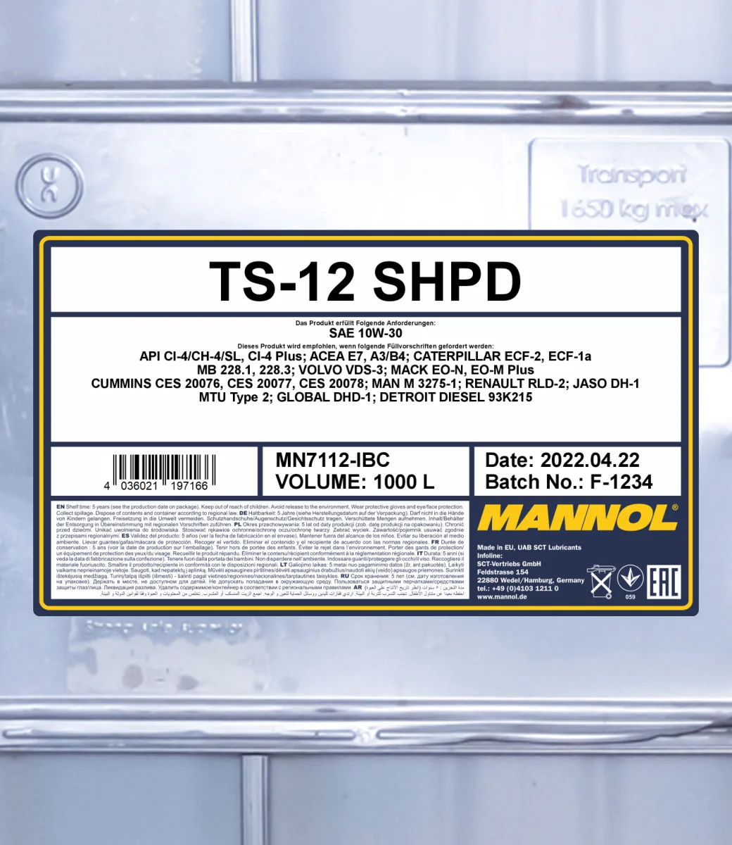 MANNOL TS-12 SHPD 10W-30 7112 صورة المنتج 2