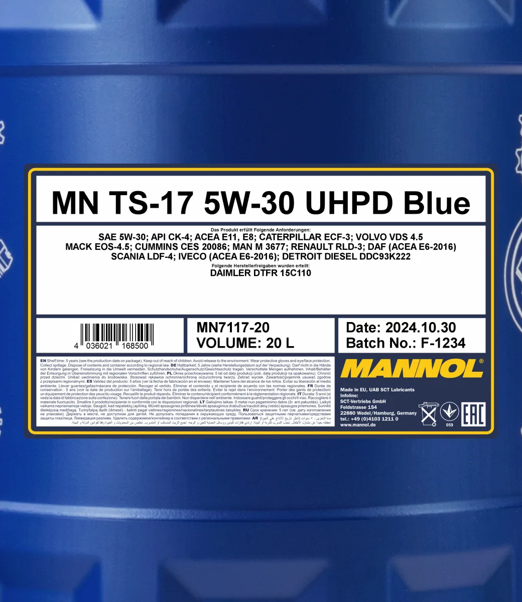 MANNOL TS-17 UHPD 5W-30 Blue 7117 صورة المنتج 2