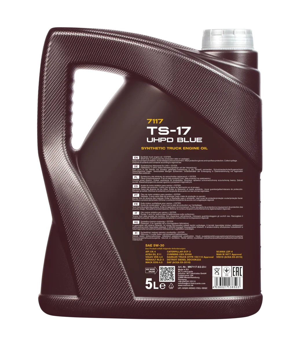 MANNOL TS-17 UHPD 5W-30 Blue 7117 مصنوعات تصویر 2