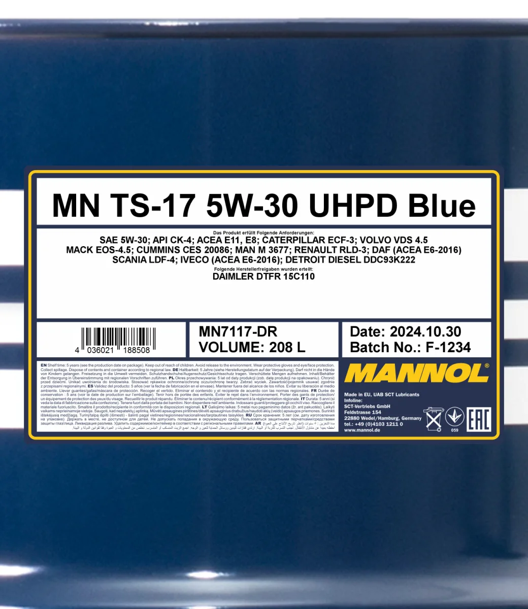 MANNOL TS-17 UHPD 5W-30 Blue 7117 صورة المنتج 2