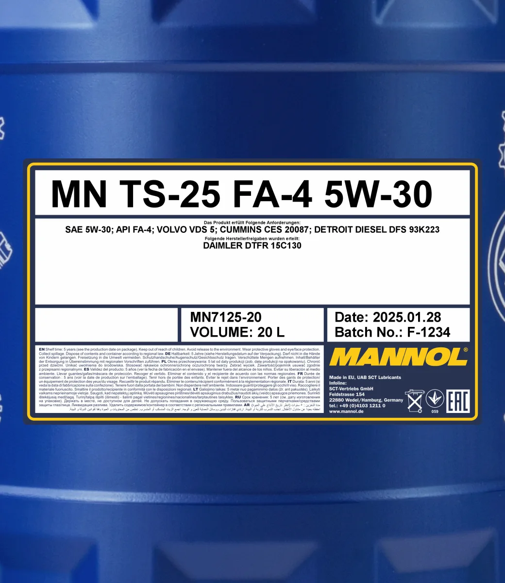 MANNOL TS-25 FA-4 5W-30 7125 20 L product image 2
