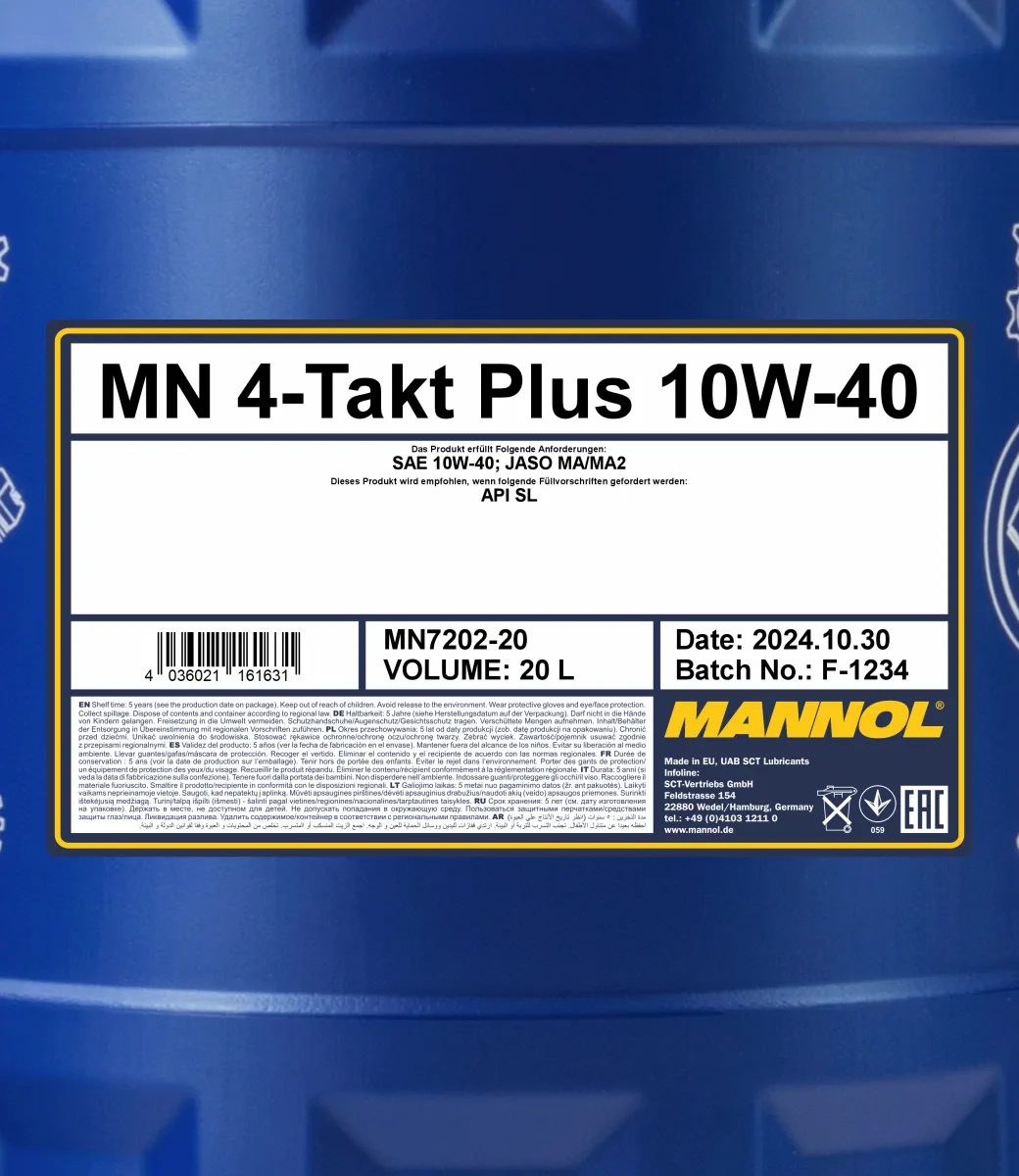 MANNOL 4-Takt Plus 10W-40 7202 مصنوعات تصویر 2