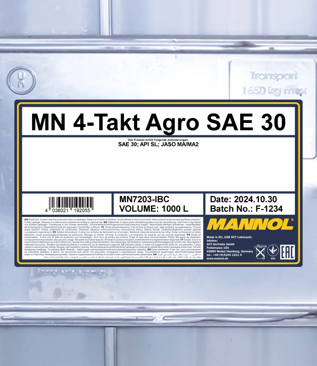 MANNOL 4-Takt Agro SAE 30 7203 1000L product image 2