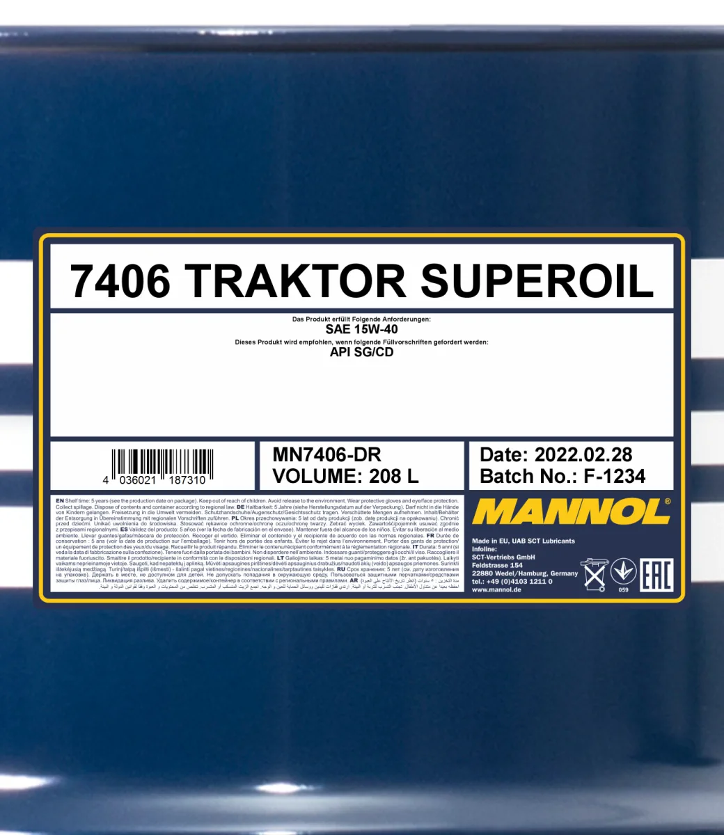 MANNOL Traktor Superoil 15W-40 7406 208L product image 2