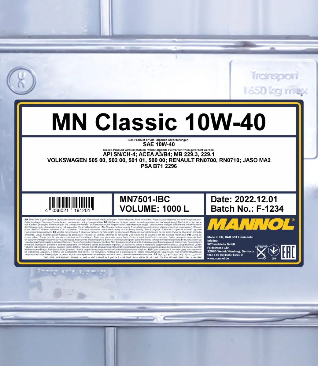 MANNOL Classic 10W-40 7501 صورة المنتج 2