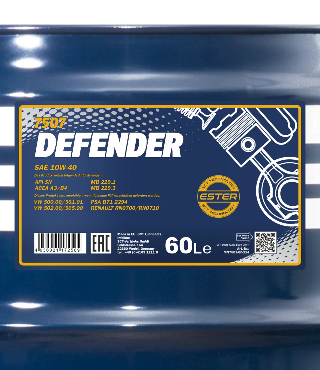MANNOL Defender 10W-40 7507 مصنوعات تصویر 2