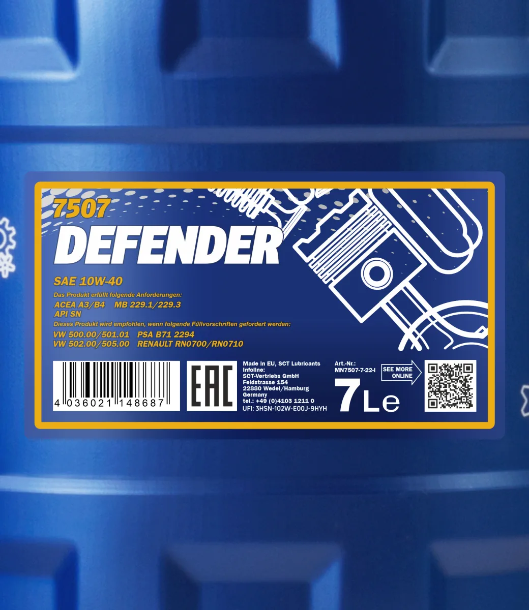 MANNOL Defender 10W-40 7507 مصنوعات تصویر 2