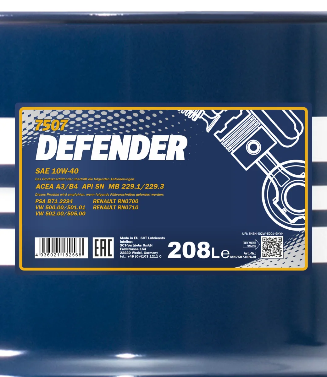 MANNOL Defender 10W-40 7507 مصنوعات تصویر 2