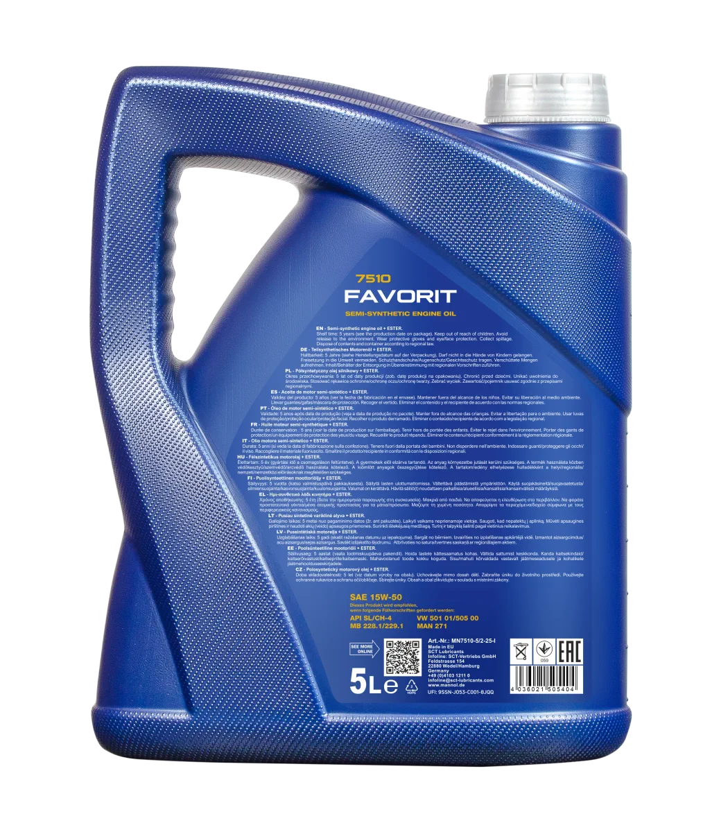 MANNOL Favorit 15W-50 7510 5L product image 2
