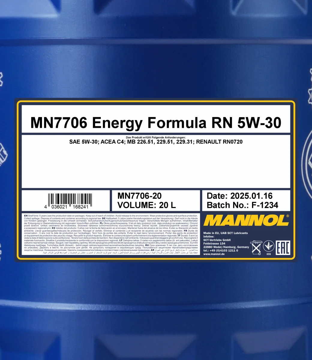 MANNOL Energy Formula RN 5W-30 7706 مصنوعات تصویر 2